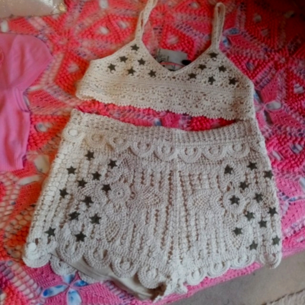 Crochet Set M Shorts & Crop